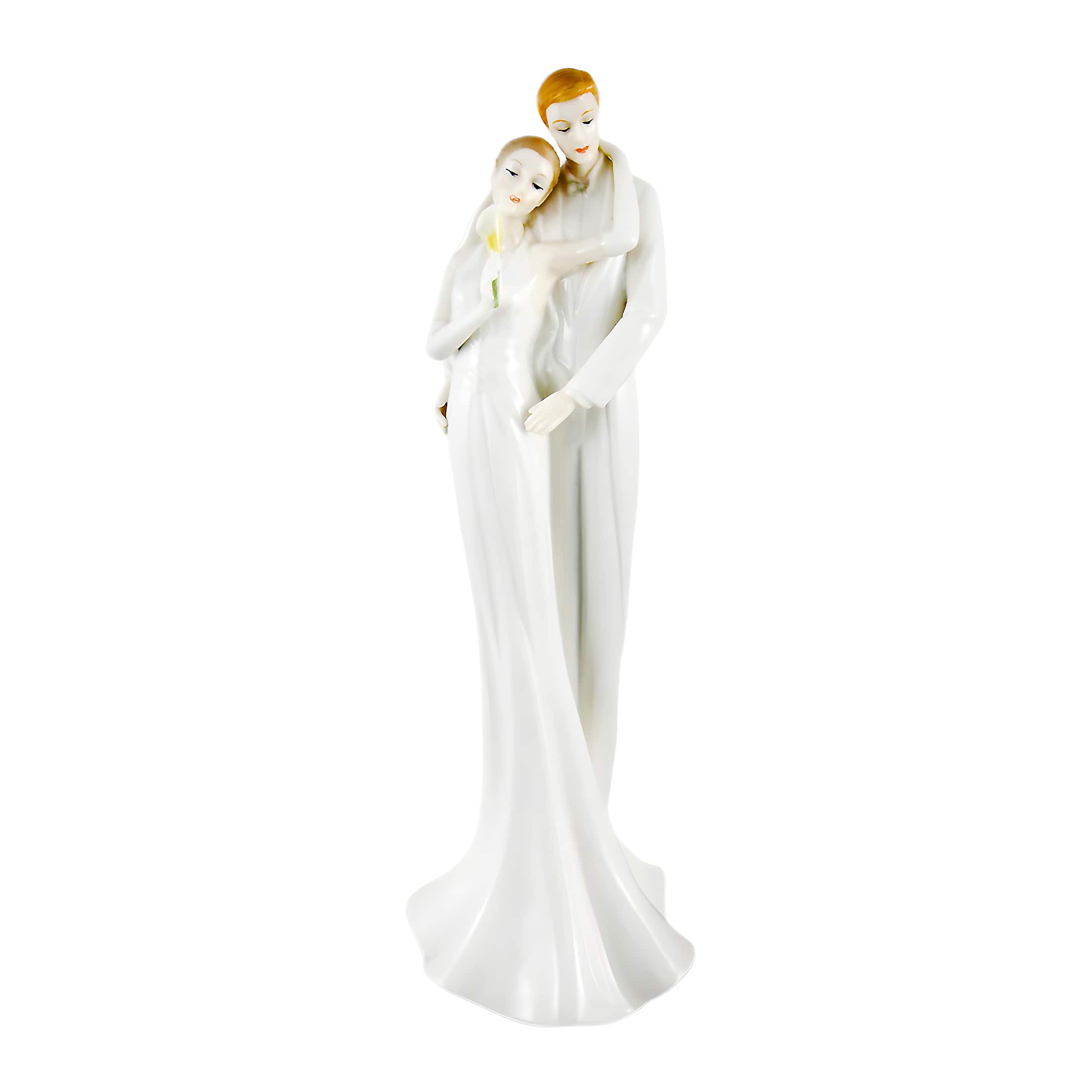 Veronese Design - TO HAVE AND HOLD Fine Porcelain Wedding Couple Statue - White