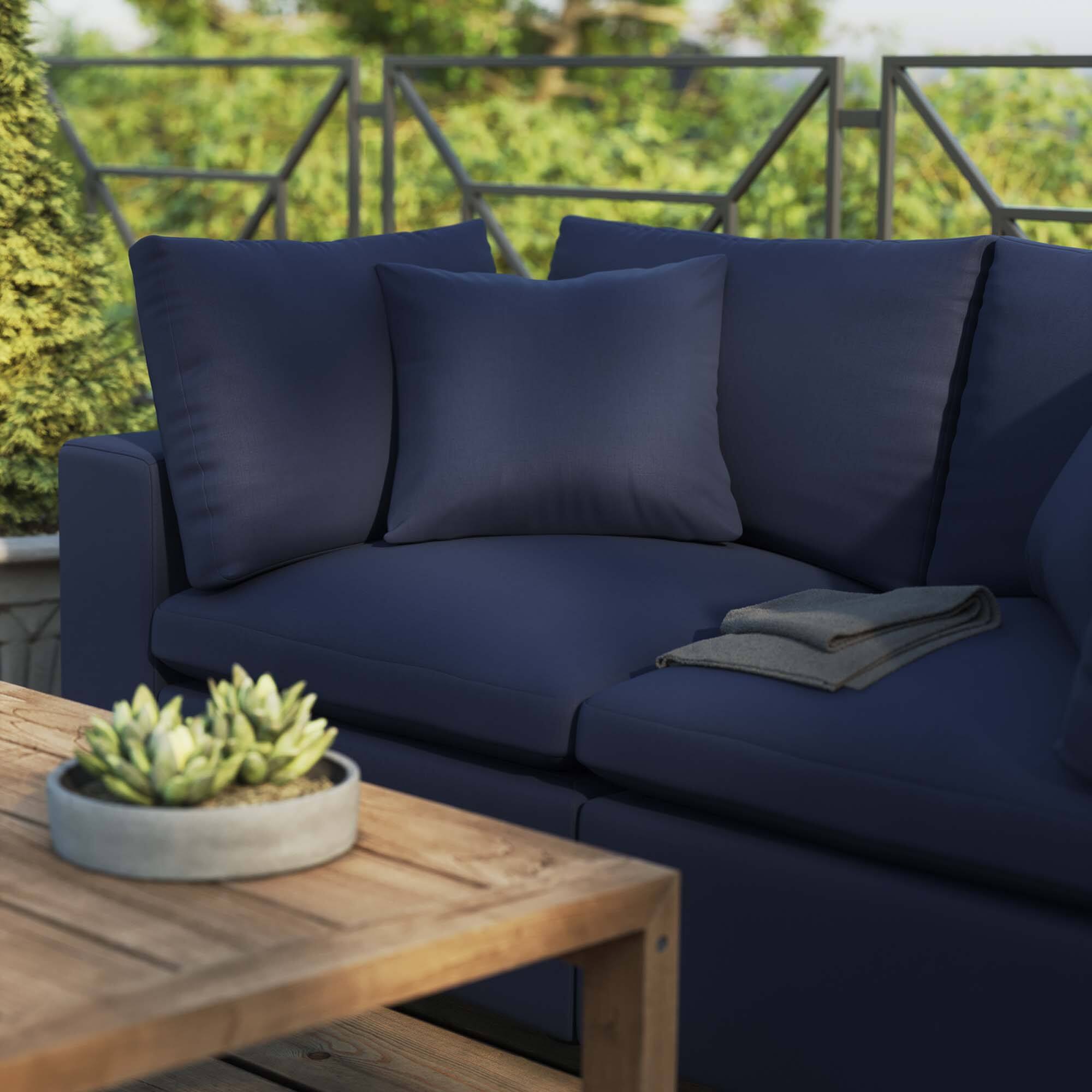 Back. Modway - Commix Overstuffed Outdoor Patio Loveseat by Modway - Navy.