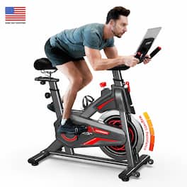 HARISON - Exercise Bike for Home, 350 LB Capacity Magnetic Indoor Cycling Bike with Bluetooth - Black