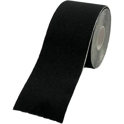 Front. Amber Sporting Goods - Ultimate Performance Kinesiology Tape 2" x 16ft – Athletic Support & Rehab Tape, Black - Black.
