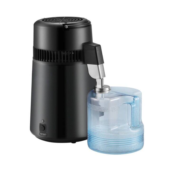 Left. Mirfee - 4L Black Water Distiller, 750W Stainless Steel Countertop Water Purification Machine - Black.