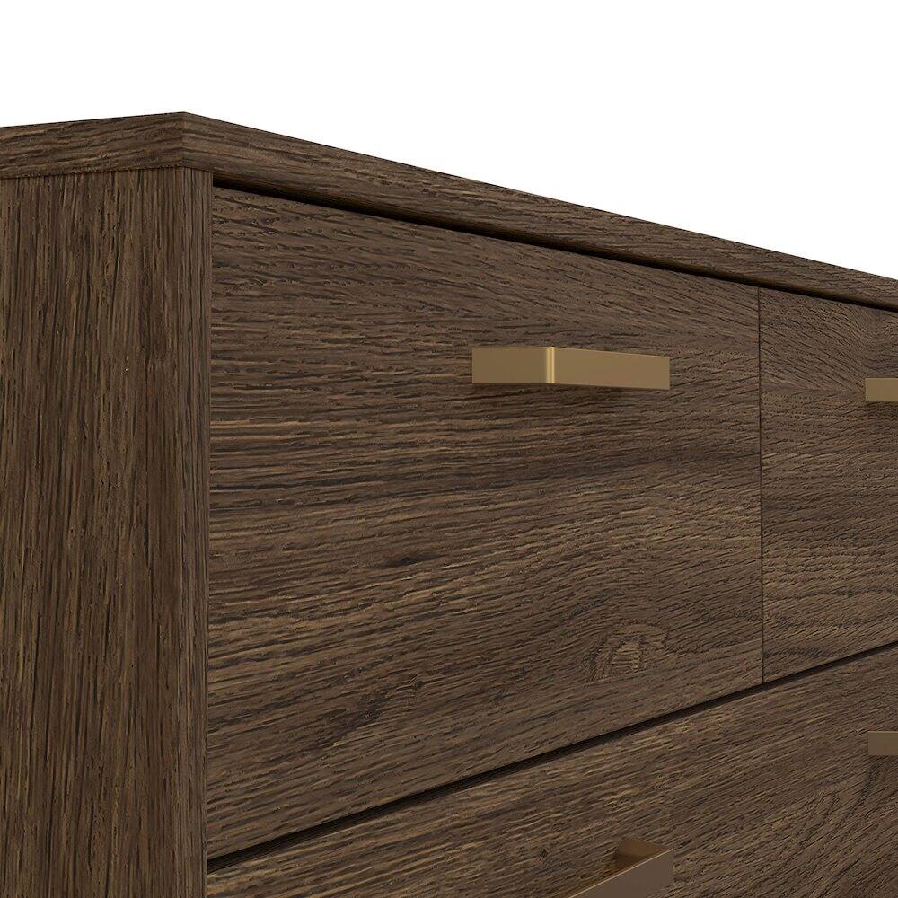 Alt View 4. Tvilum - Tone 8 Drawer Double Dresser, Mocha Oak - Brown.