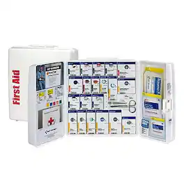 SmartCompliance - Plastic First Aid Cabinet with Medication, 50 People, 245 Pieces (1000-FAE-0103) - White