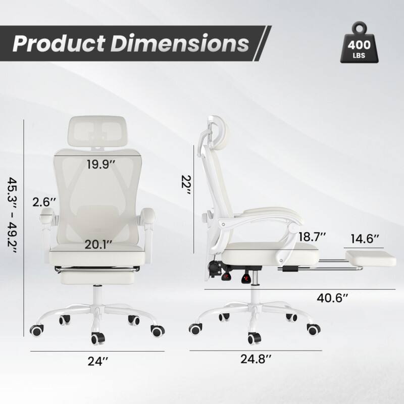 Product Dimensions:  
400 LBS  
2.6" x 19.9" x 20.1" x 22" x 18.7" x 14.6" x 40.6" x 24" x 24.8"