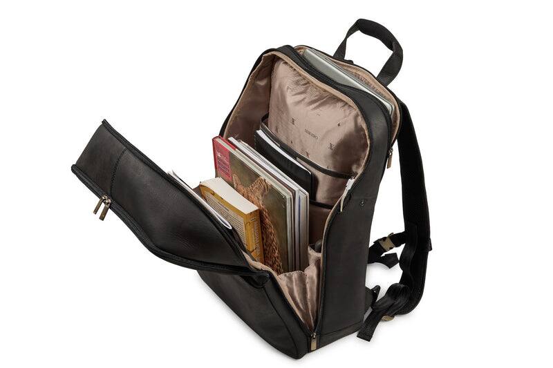 Alt View 7. Luxorro - Leather Backpack for men. Fits 17" Laptop - Black.