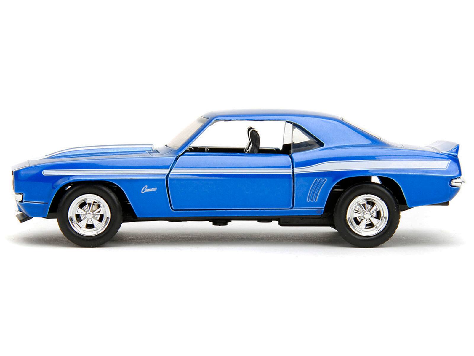 Alt View 2. Jada - 1969 Chevrolet Camaro Blue Metallic with White Stripes "2 Fast 2 Furious" (2003) Movie 1/32 Diecast Car Model by Jada.