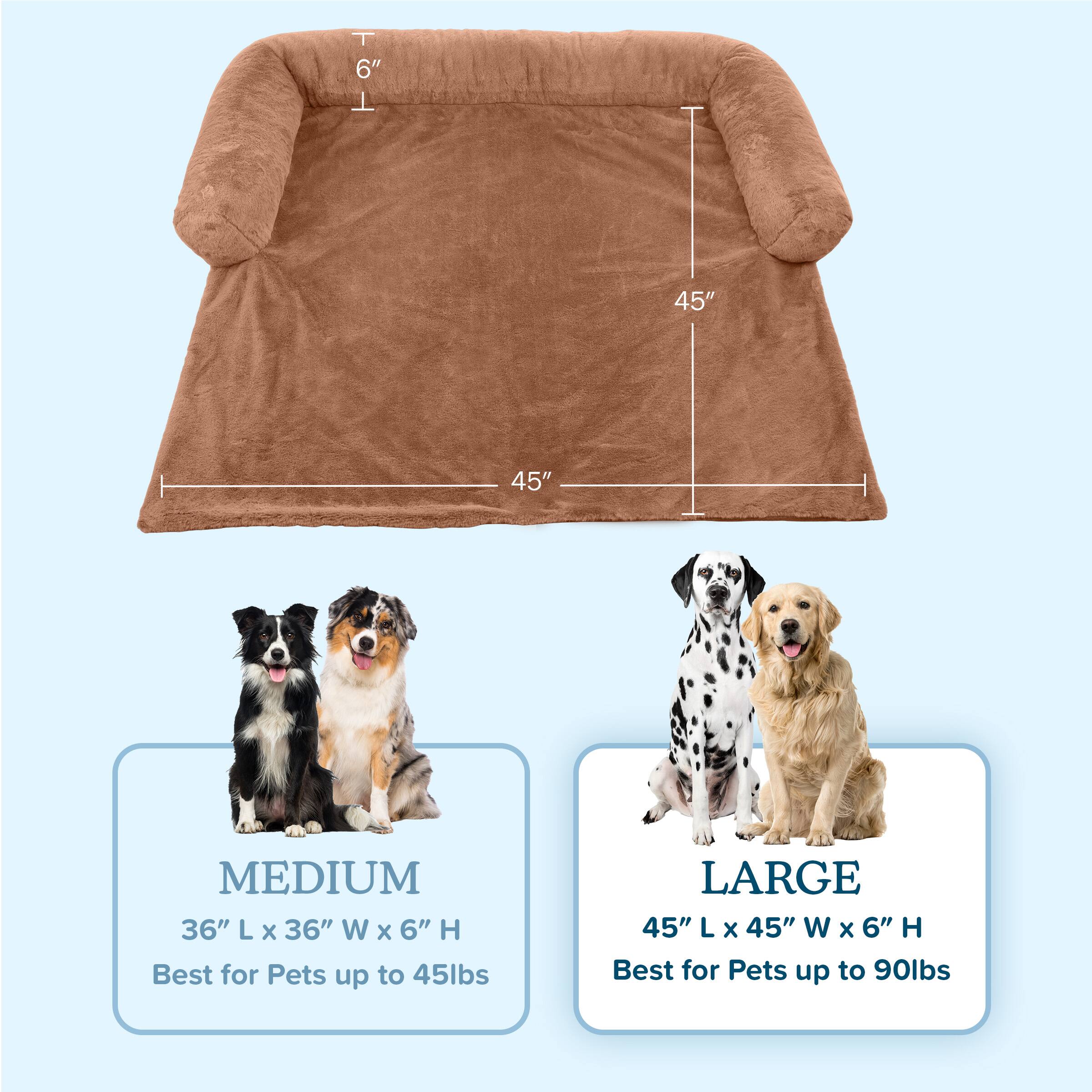 MEDIUM  
36" L x 36" W x 6" H  
Best for Pets up to 45lbs  

LARGE  
45" L x 45" W x 6" H  
Best for Pets up to 90lbs