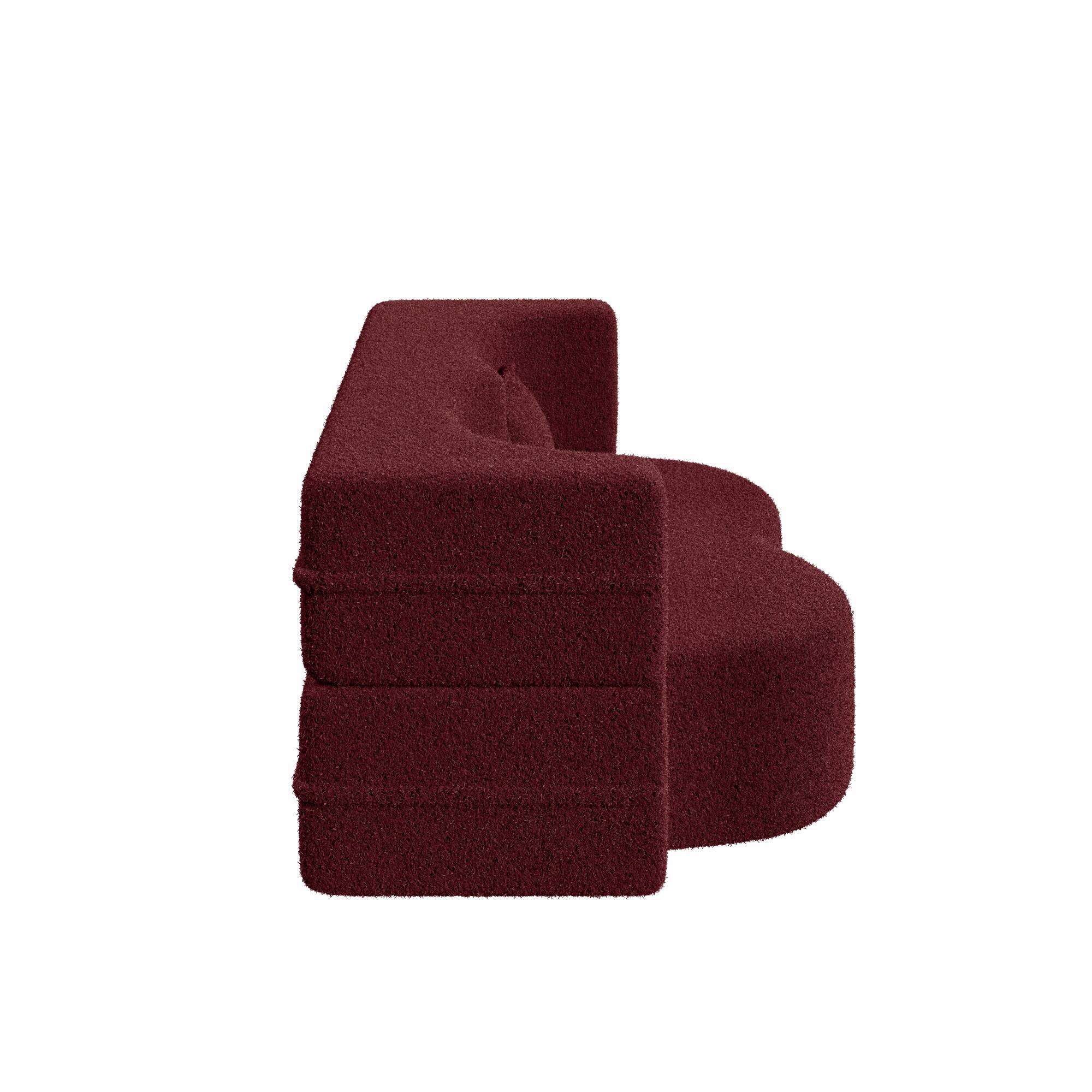 Alt View 7. GOODSILO - Convertible Floor Sofa Bed with 2 Pillows, Full Size Folding Mattress for Living Room and Guest Spaces - Burgundy.
