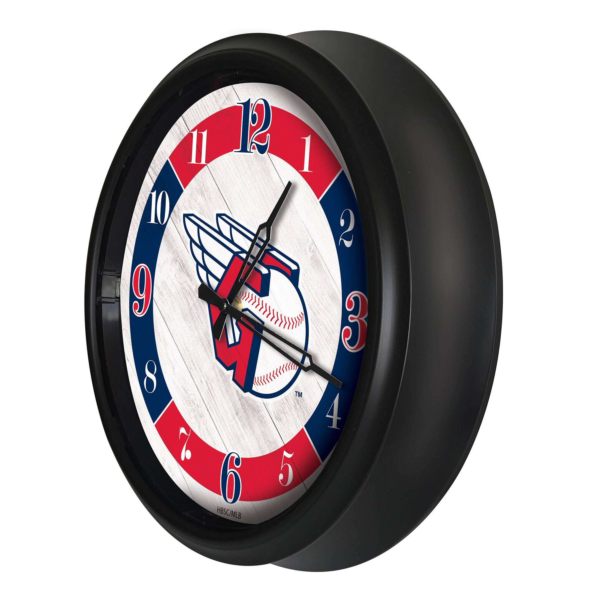 Alt View 1. Holland Bar Stool Co. - Cleveland Guardians Indoor/Outdoor LED Wall Clock - Multicolor.