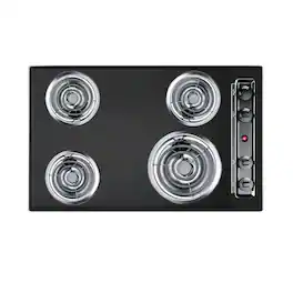 SUMMIT - 30" Wide 4-Burner Coil Cooktop - Black