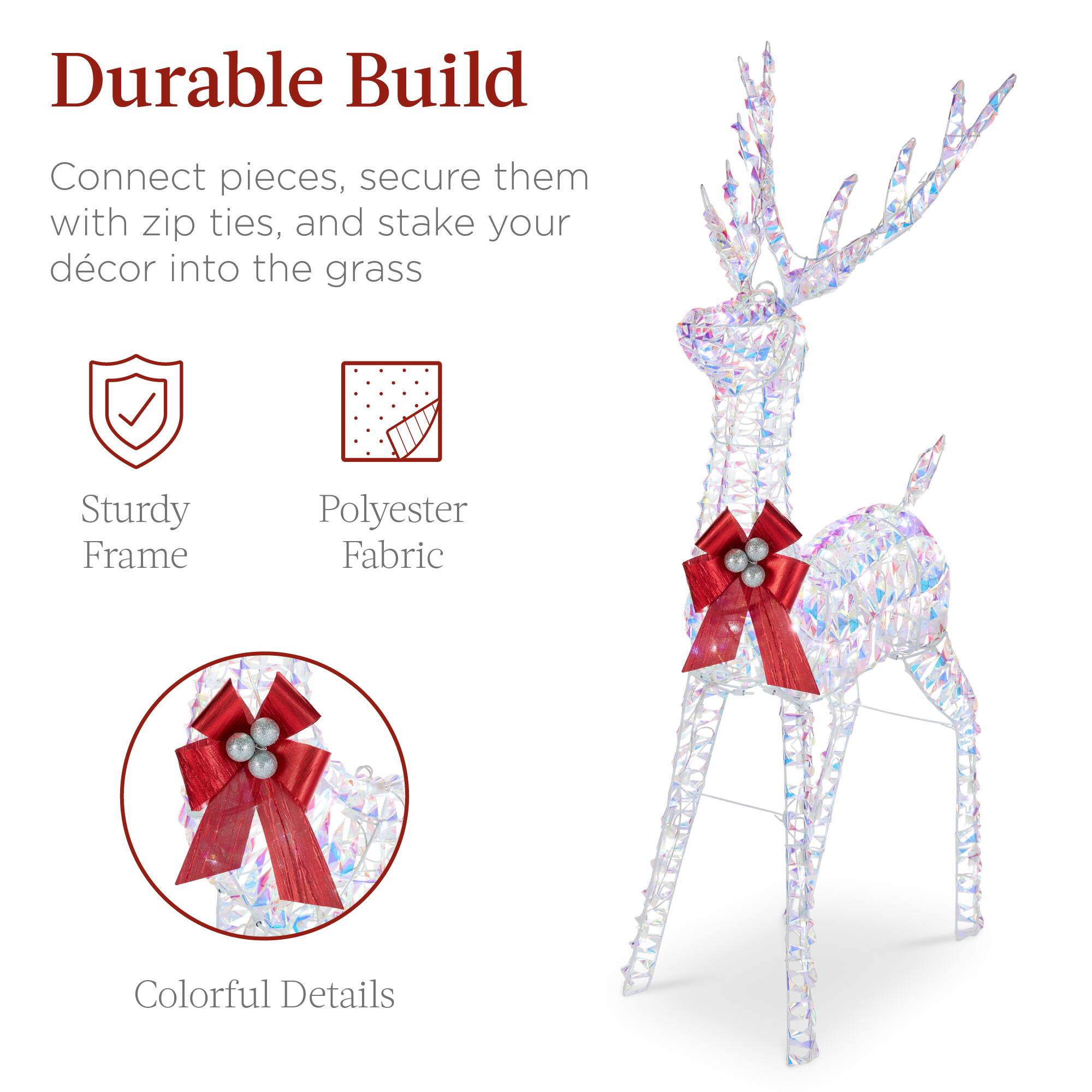 Durable Build

Connect pieces, secure them with zip ties, and stake your décor into the grass

- Sturdy Frame
- Polyester Fabric
- Colorful Details