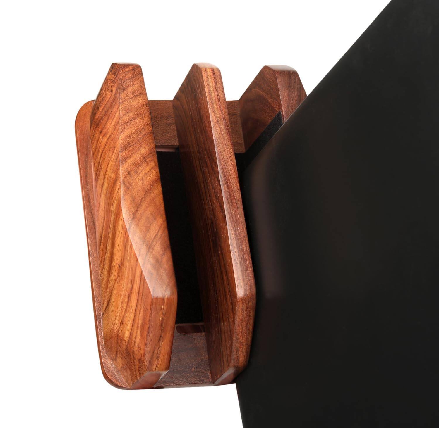 Back. HongFei - Width Adjustable Vertical Laptop Stand for Desk, Laptop Holder to Dock MacBook, MacBook Pro and Other Laptops - Brown.