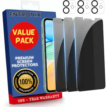 ENTRONIX
VALUE PACK
PREMIUM SCREEN PROTECTORS
SATISFACTION 100% GUARANTEED
ONE - YEAR WARRANTY