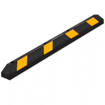 Front. Guardian - Guardian Parking Stop, 6 Foot Long Rubber Curb with Mounting Holes, Black/Yellow.