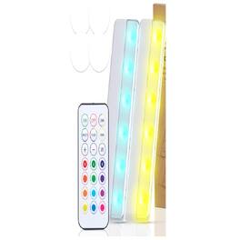 PARKER SLATER - LED Wireless Ultra-Thin Light, Remote Control, RGB, 50 Lumens, Timer, 2-Pack - White