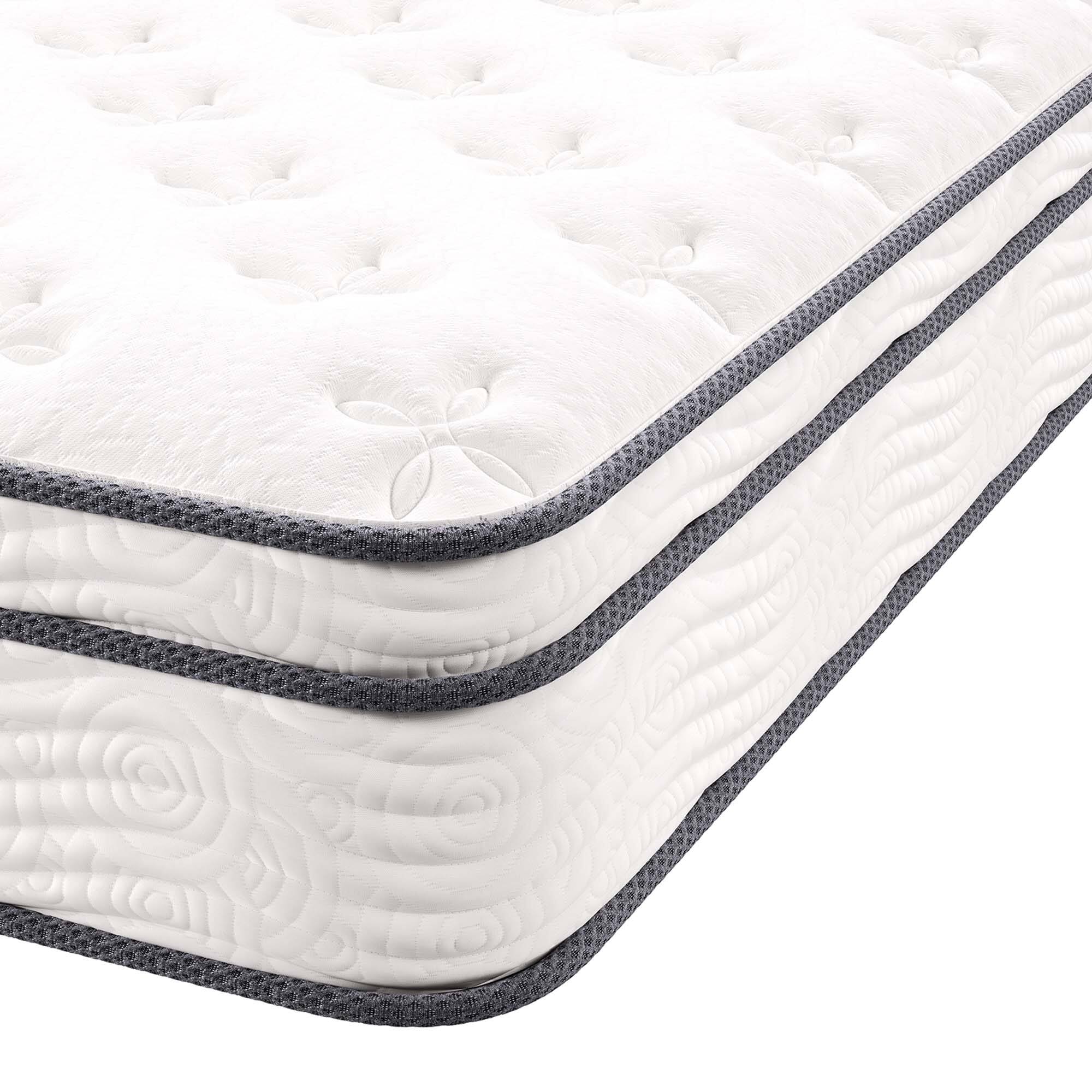Alt View 2. Modway - Jenna 10" Innerspring and Foam King Mattress by Modway - White.