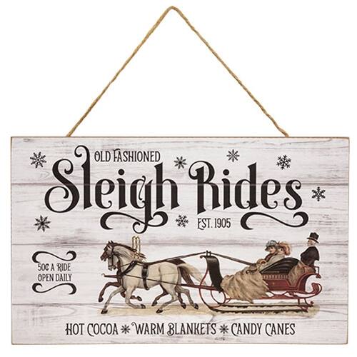 OLD FASHIONED  
Sleigh Rides  
EST. 1905  

50¢ A RIDE  
OPEN DAILY  

HOT COCOA * WARM BLANKETS * CANDY CANES
