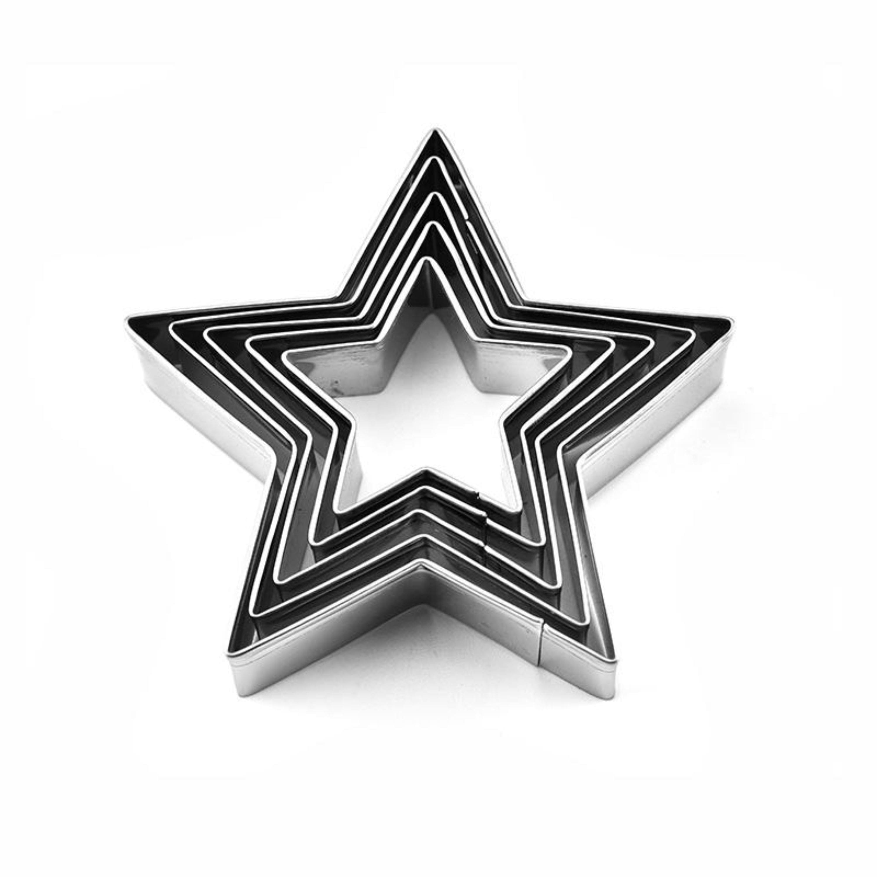 Kitcheniva - 5-Piece Stainless Steel Star Shaped Cookie Cutter