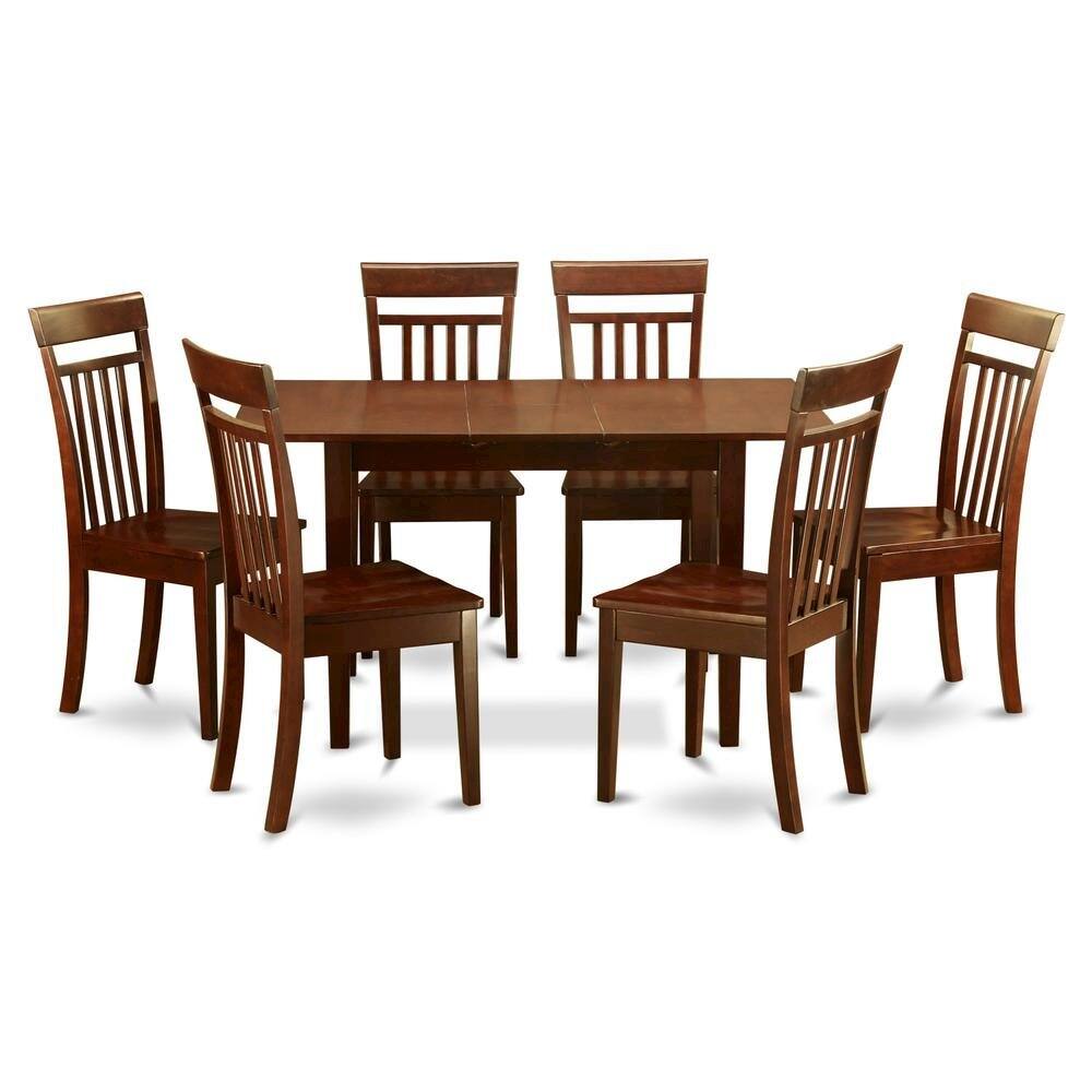 Left. East West Furniture - 7 Pc Small Kitchen nook Dining set -T able and 6 Chairs for Dining room - Mahogany.
