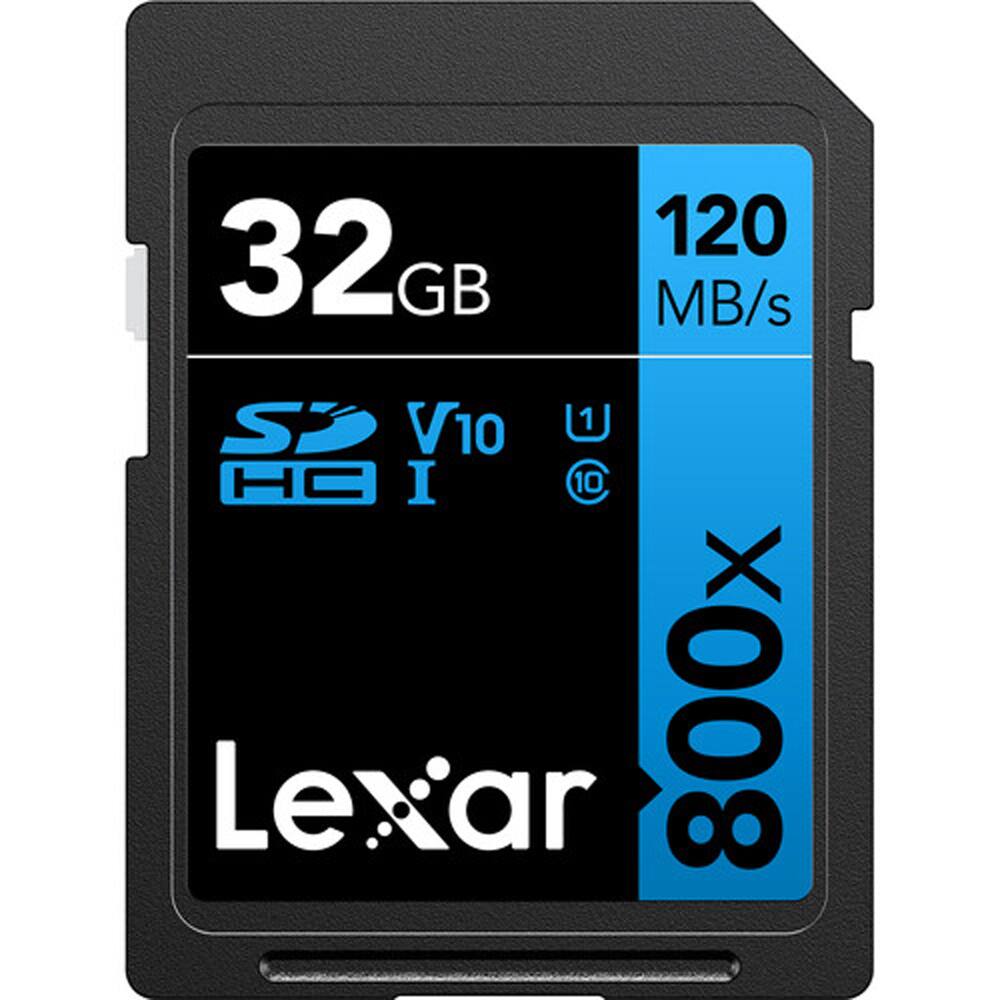32 GB  
120 MB/s  
V10  
U1  
10  
800x  
Lexar