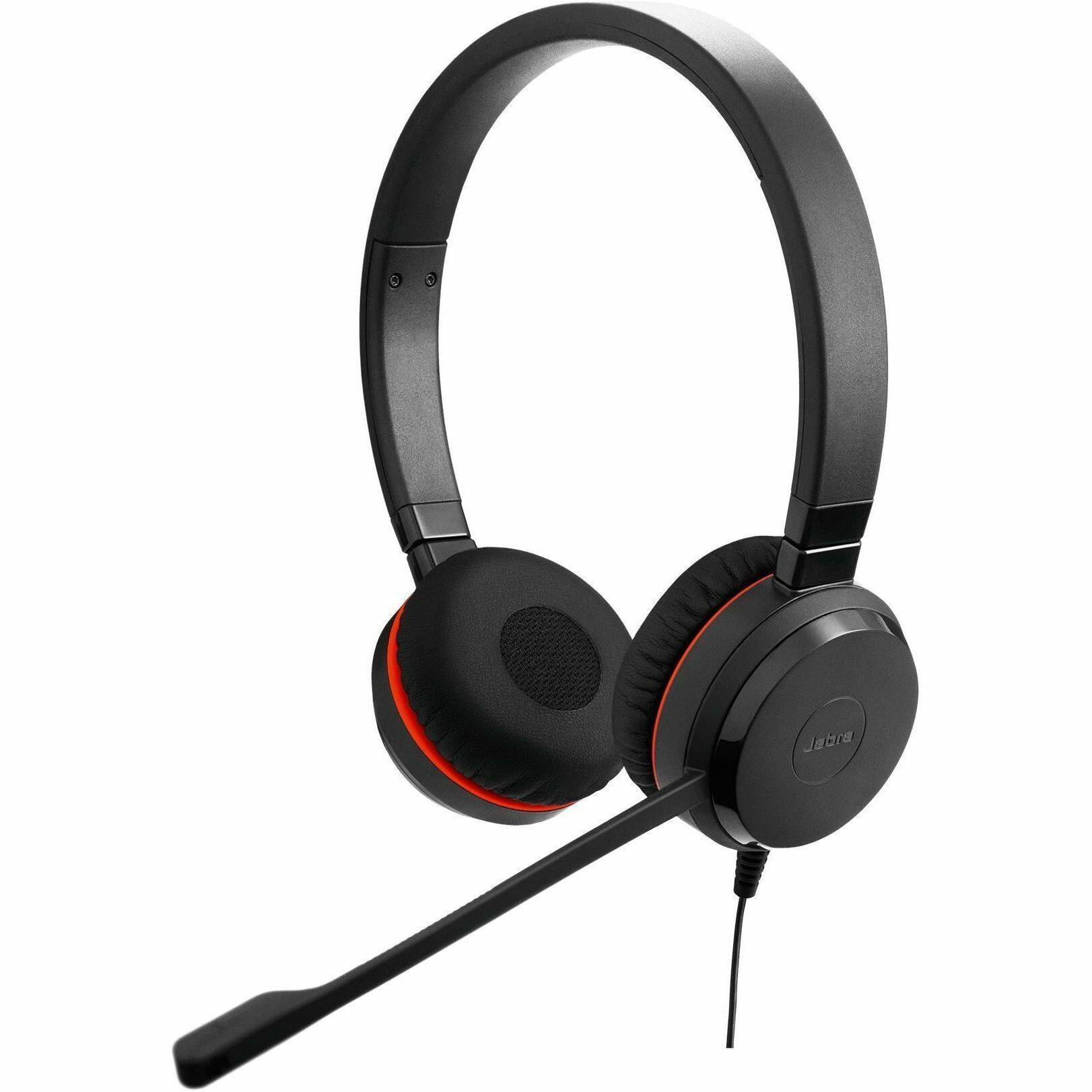 Alt View 2. Jabra - Jabra Evolve 30 II Headset - Stereo - Mini-phone (3.5mm), USB Type A, USB Type C - Wired - 150 Hz to 7 kHz - Red.