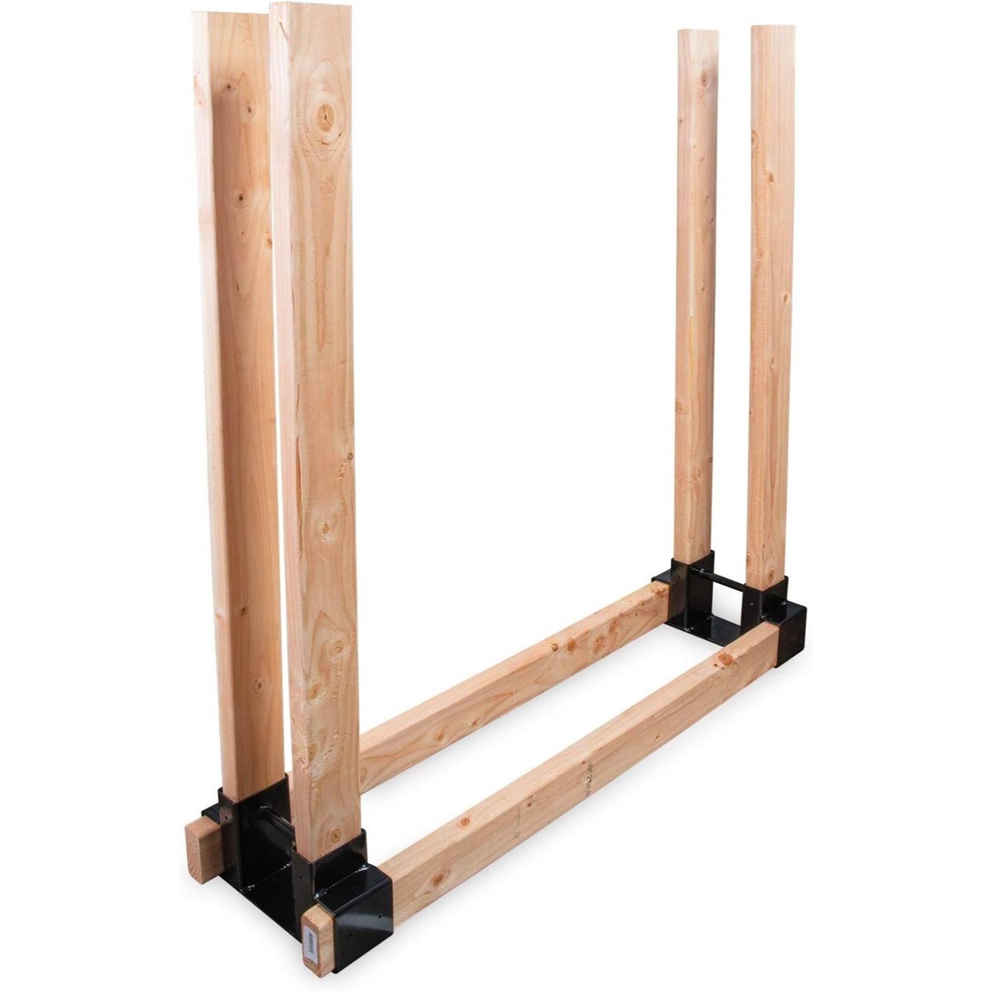 Alt View 6. Right Hand - Adjustable Firewood Rack Brackets Kit, Indoor & Outdoor Firewood Rack, Durable Steel - Black.