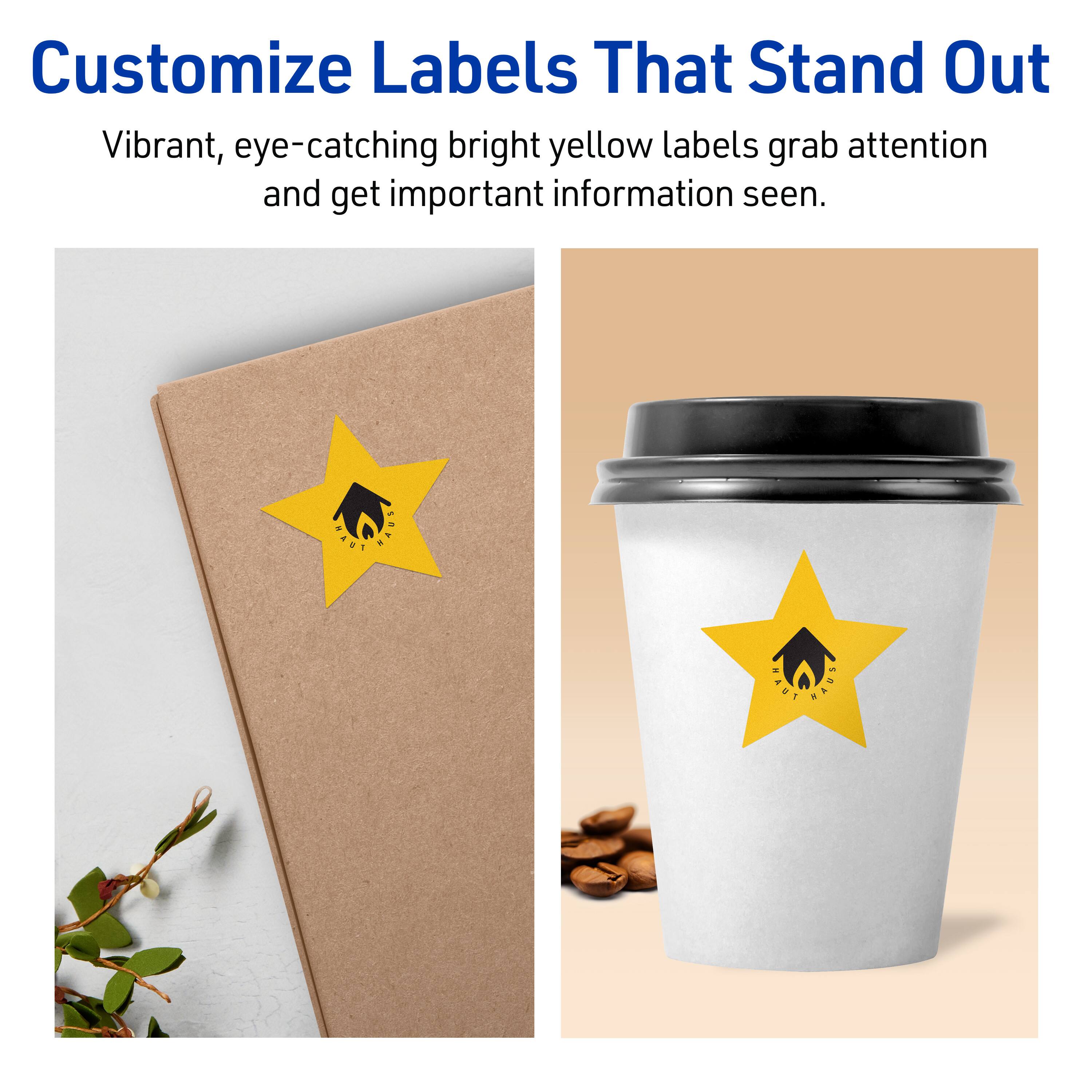 Customize Labels That Stand Out

Vibrant, eye-catching bright yellow labels grab attention and get important information seen.