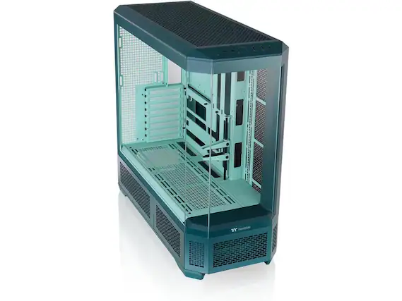 Front. Thermaltake - Thermaltake View 600 TG Full Tower, 420mm Radiator, 480mm GPU, Teal - Teal.