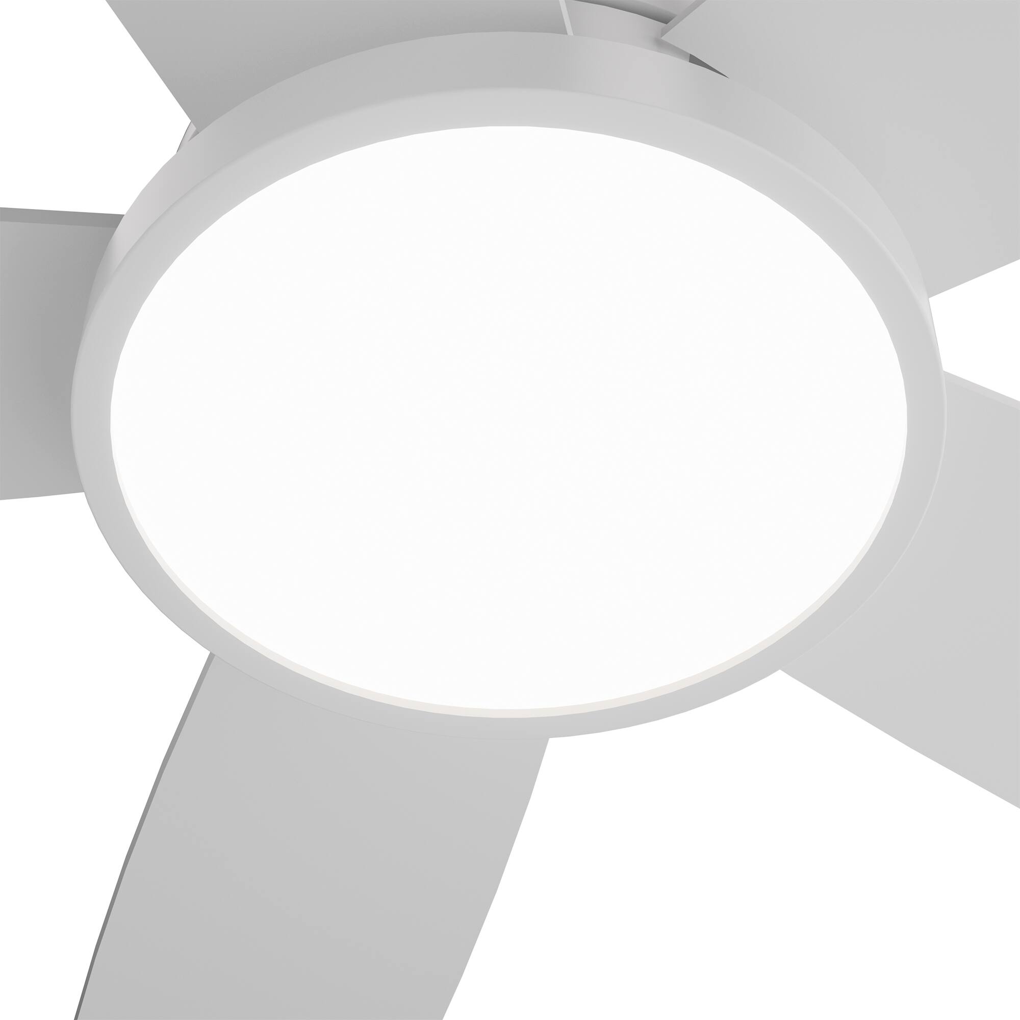 Alt View 7. Siljoy - 42 Inch 5 Blade Farmhouse Low Profile Flush Mount Ceiling Fan with LED Light and Remote for Bedroom Living Room - White.