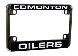 Rico Industries - Edmonton Oilers Hockey Chrome Motorcycle, RV or Trailer License Plate Frame - Multi
