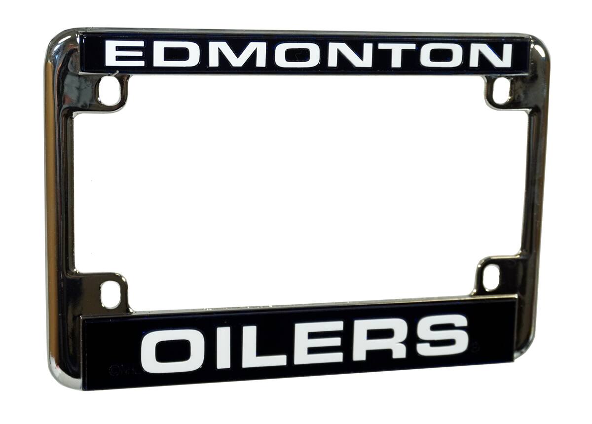 Edmonton Oilers Chrome Motorcycle License Plate Frame - also Recreational Vehicles, RVs, Bikes & Scooters