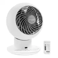 WOOZOO - Compact Globe Oscillating Fan w/ Remote - 5 Speed - White - Front_Zoom