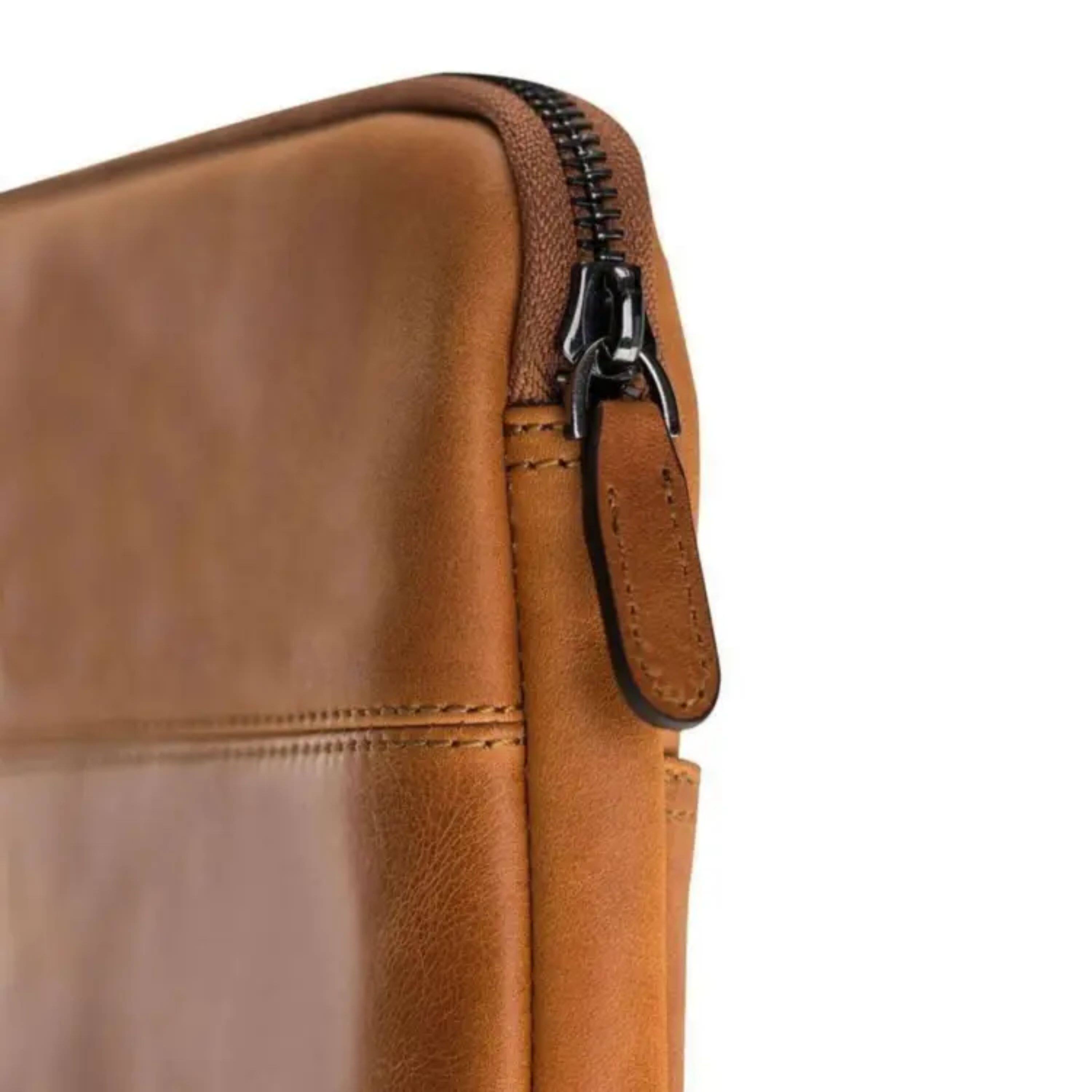 Left. Kitcheniva - 15" Leather Tablet Case Sleeve For iPad MacBook Tan - Tan.