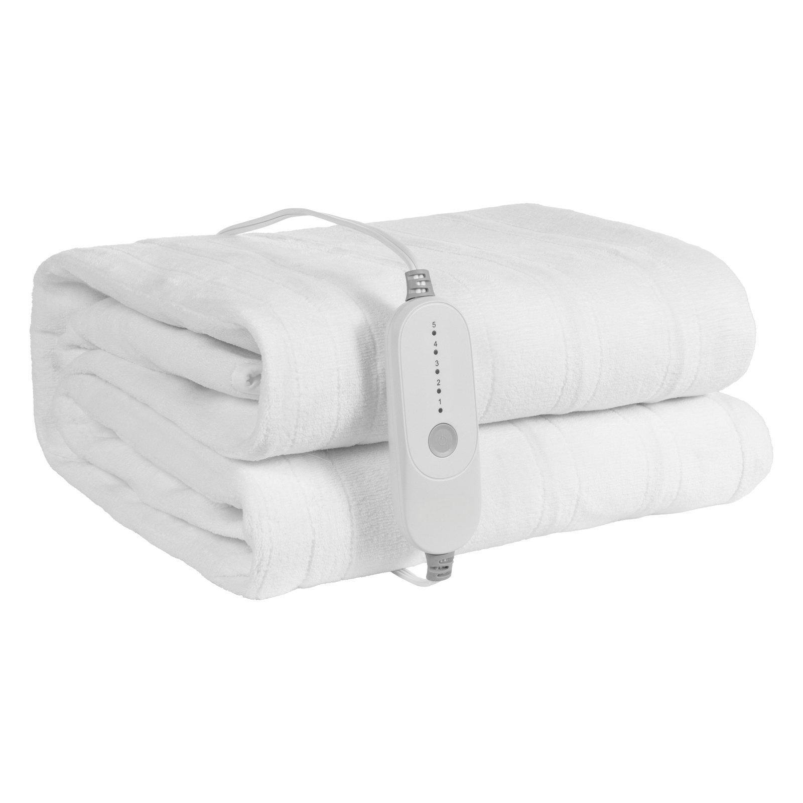 Front. Glintex - Heated Mattress Pad Full 54"x75" Electric Warmer with Auto-Off Soft Coral Fleece Machine Washable - White.