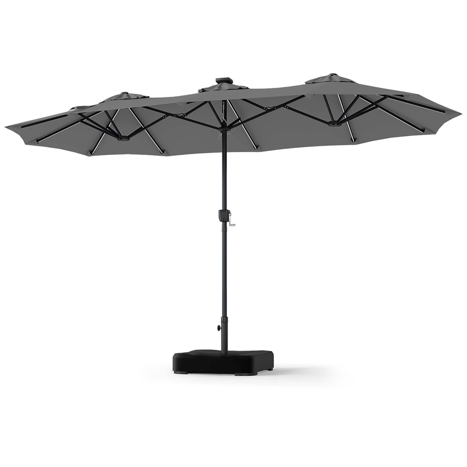 Gymax - 13 FT Double-Sided Patio Umbrella w/108 Multi-Color LED Lights Base Included - Gray price history on PriceWatchPro