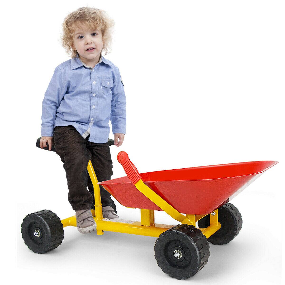 Front. Gymax - Gymax 8'' Heavy Duty Kids Ride-on Sand Dumper Front Tipping w 4 Wheels Sand Toy Gift - Yellow,Black,Red.