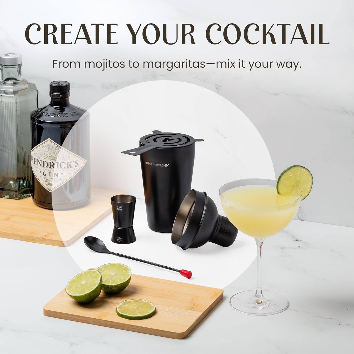 Zulay Kitchen Cocktail Shaker Bartender Kit - Thumbnail 2