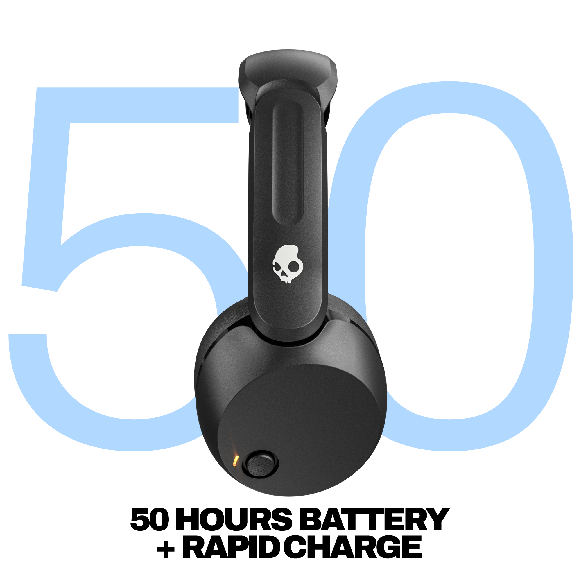 Left. Skullcandy - Icon 180 On-Ear Wireless Bluetooth Headphones - Black.