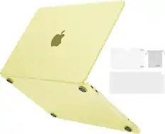 Front. mosiso - For 2026 MacBook Neo Case 13 inch A3404, Matched to Laptop Color, Hard Shell & Keyboard Cover & Screen Film & Pouch - Citrus Clear.