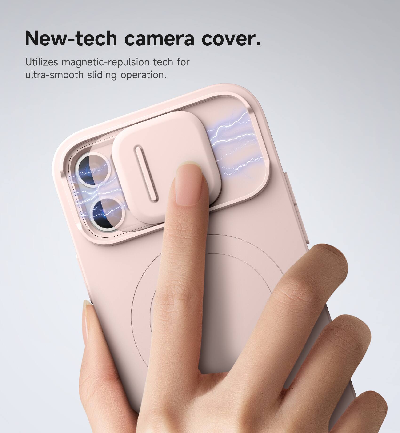 New-tech camera cover.  
Utilizes magnetic-repulsion tech for ultra-smooth sliding operation.