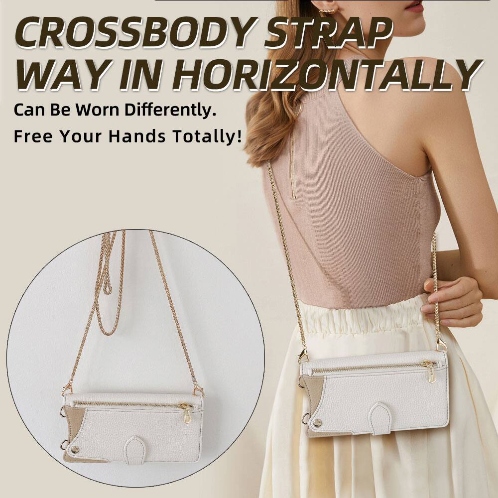 CROSSBODY STRAP WAY IN HORIZONTALLY  
Can Be Worn Differently.  
Free Your Hands Totally!