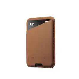 Mujjo - Full Leather MagSafe Wallet for iPhone - Dark Tan