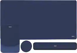 mosiso - Keyboard Mouse Pad Set, 4in1 Large Gaming Mouse Pad+Keyboard Wrist Rest+Mouse Wrist Rest+Coaster (35.43 x 15.75 inch) - Navy Blue