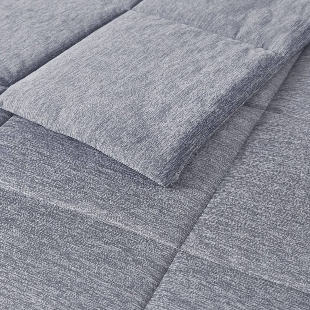 Alt View 3. Gracie Mills - Gracie Mills Heathered Jersey Knit Down Alternative Comforter - Grey.