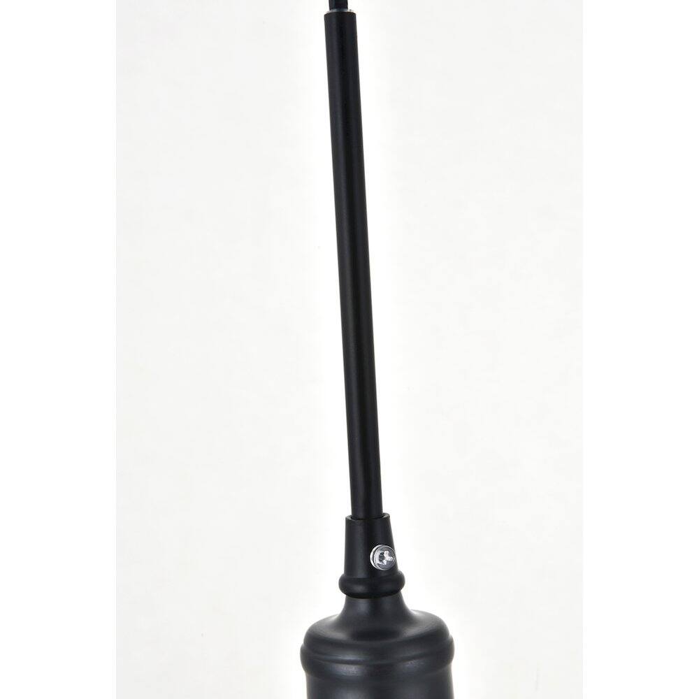 Left. Living District - Waltz 5 Light Black Pendant - Black And Clear.