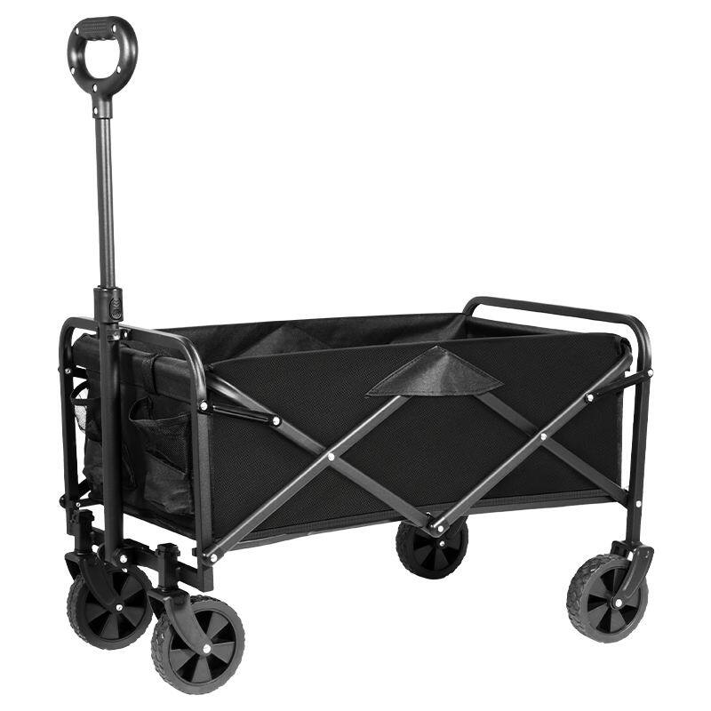 Alt View 5. PAIHOME - Collapsible Utility Wagon with 360° Rotating Wheels, 3-in-1 Foldable Cart, 2 Storage Bags, Ideal for Camping, Grocery, O - Black.
