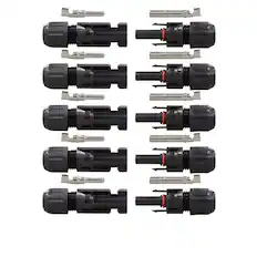 Front. Renogy - Solar Connectors Male & Female - Black.