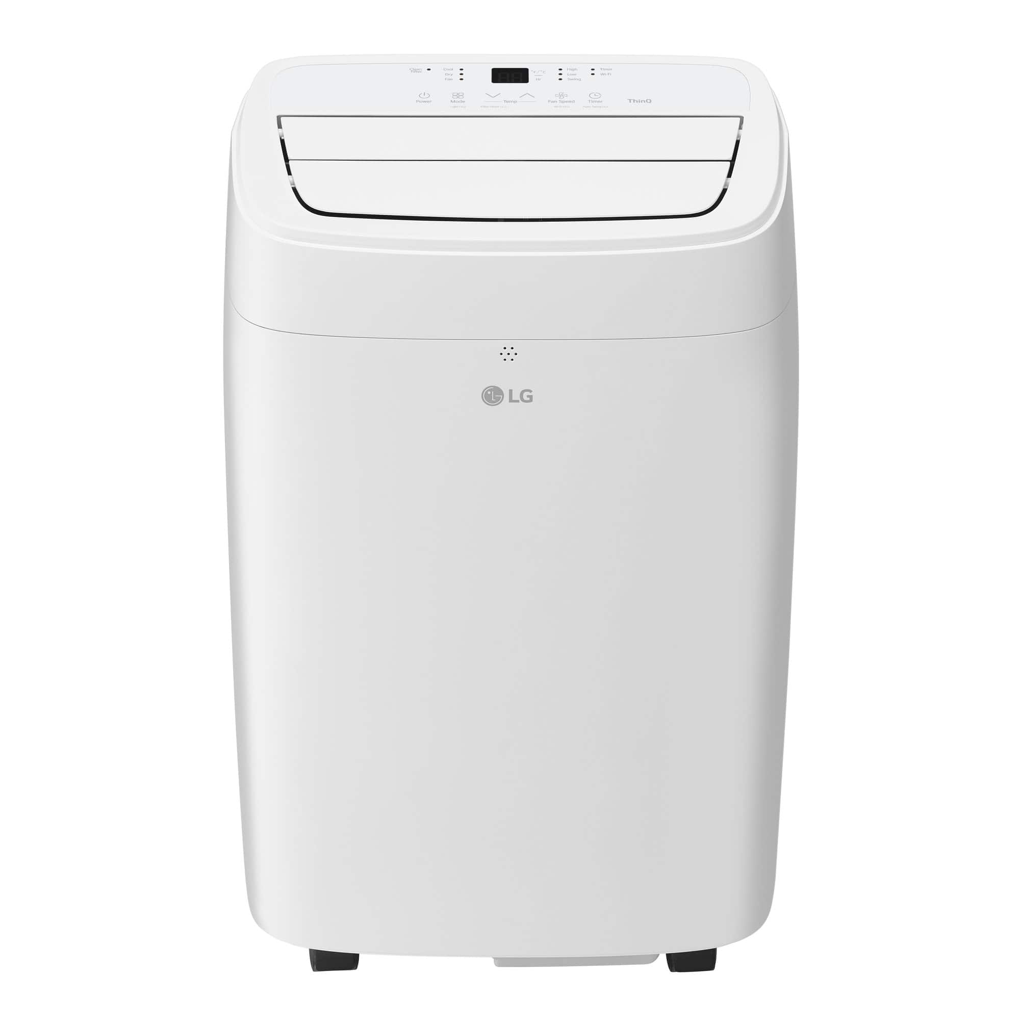 LG - 300 Sq. Ft. Smart Portable Air Conditioner 7,300 BTU - White - Front_Zoom