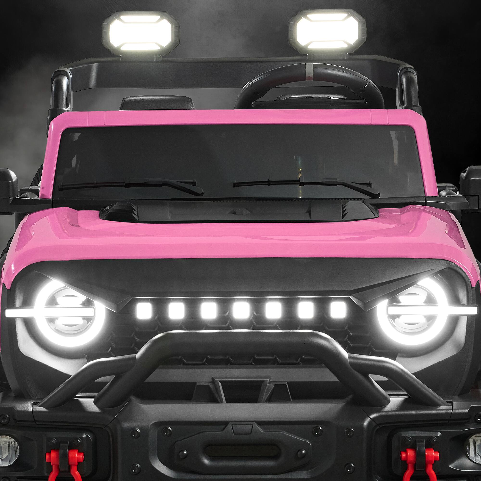 Alt View 8. Best Choice Products - Best Choice Products Kids 24V 2-Seater Electric Ride-On Car Truck w/ Parent Control, Bluetooth, LED Lights - Pink - Pink.