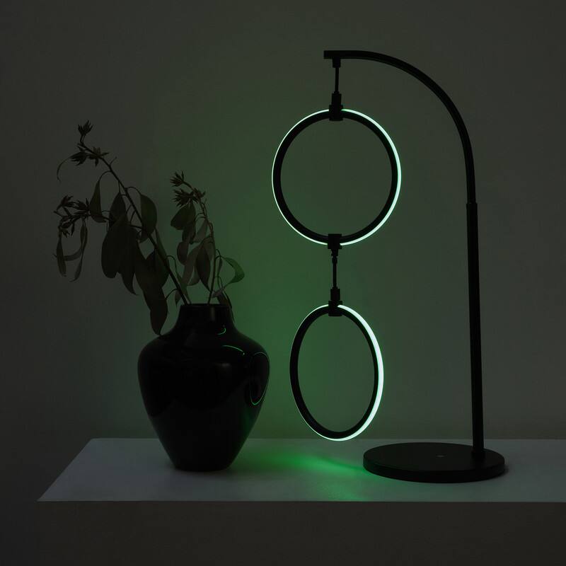 Alt View 7. Brightech - Nova Color RGB LED Modern Industrial Arc Dimmable Bedside Nightstand Desk Lamp - Classic Matte Black.